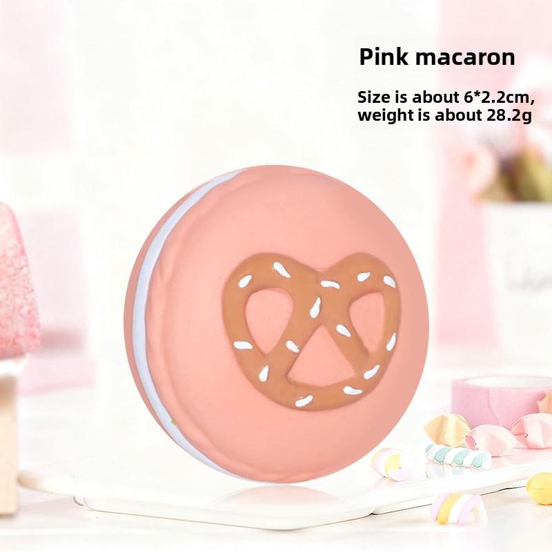 Pet Latex Toy - Realistic Macaron Cookie - Small Dog for Teething and Cleaning Teeth - Latex Sound-producing Toy