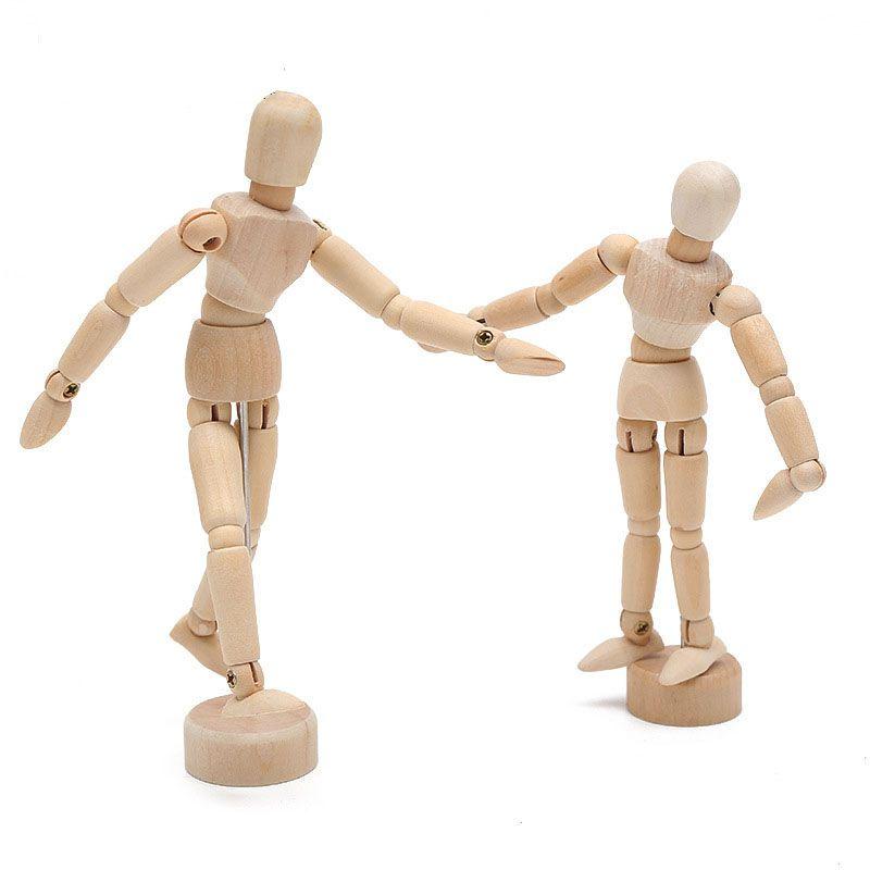 Wooden Human Artist Manikin Drawing Model Unisex Male Female Sketching Tool
