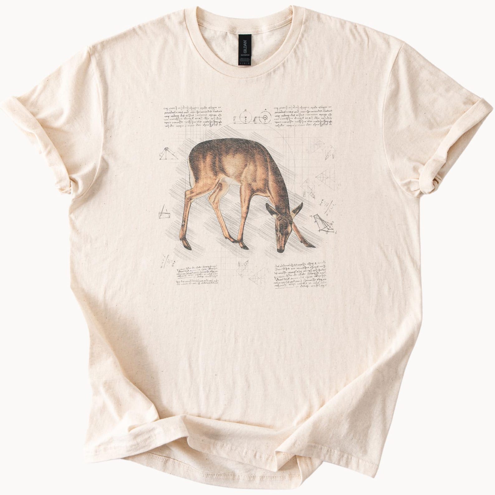 Deer Illustration Nature Sketch Shirt Tshirt 130