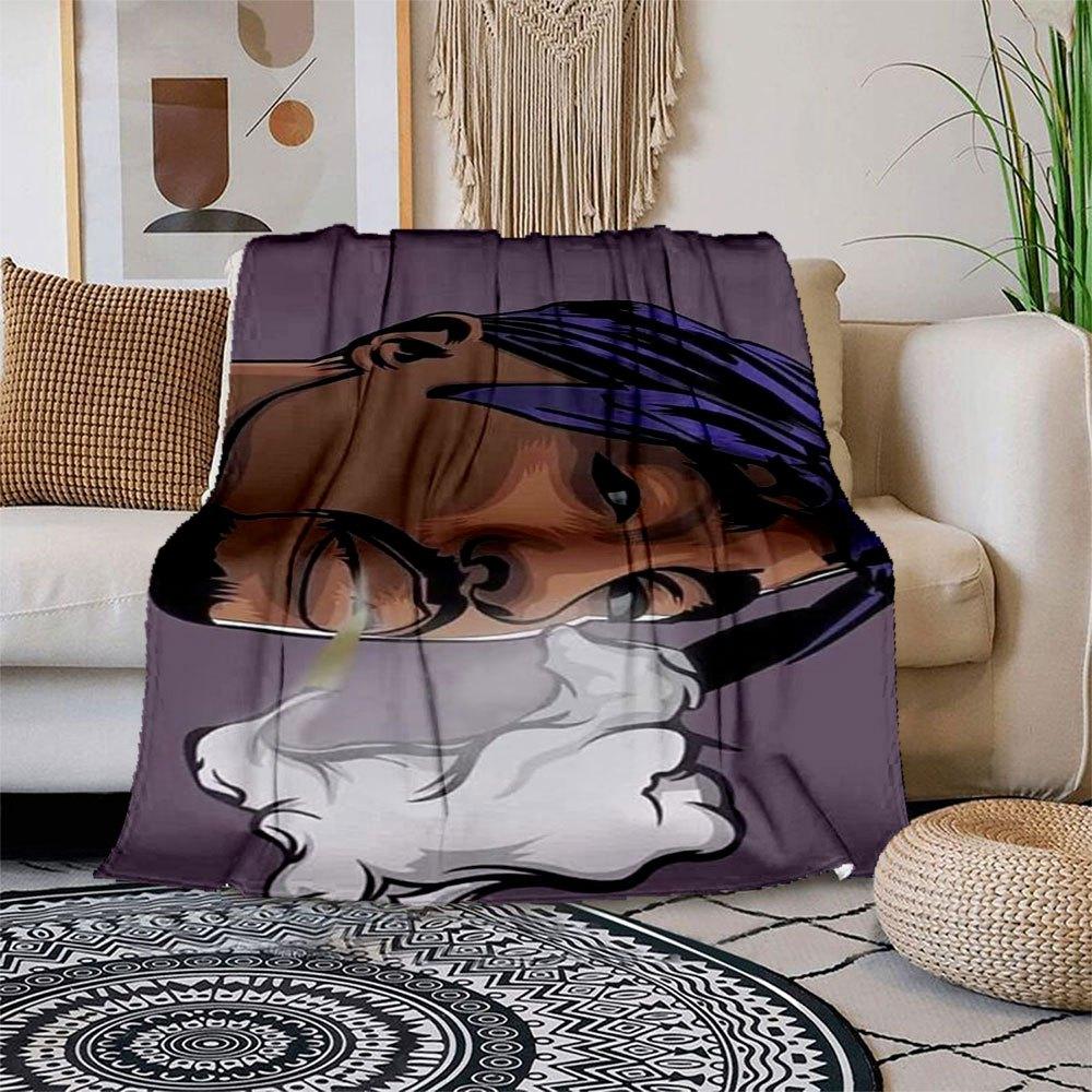 

Stylish Headphones with Cool Smoke Effect Design Blanket Flannel Throw Blanket for Sofa, Bed, Travel, Camping, Office, Couch, Chair, And Be 150x180cm