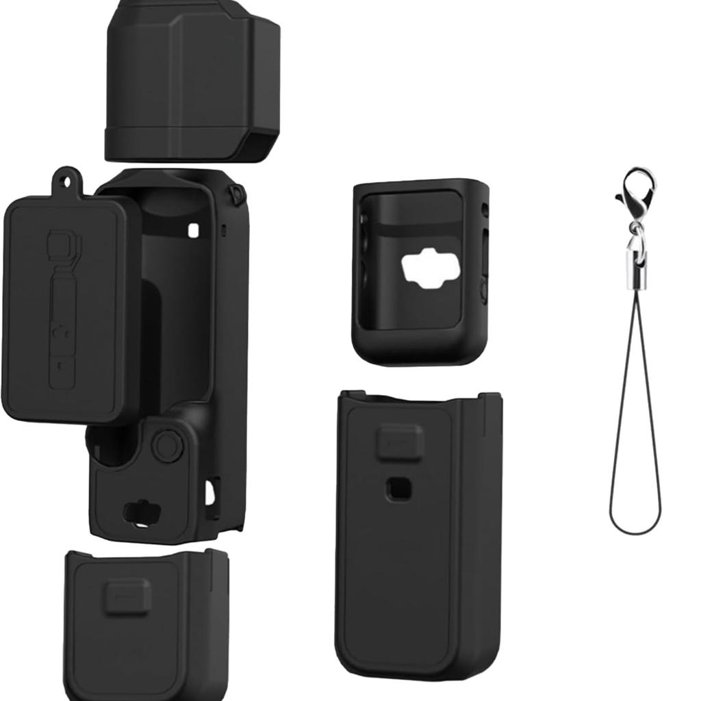 Black Silicone Protective Sleeve for DJI Osmo Pocket 3 and Pocket 3, Anti-Drop, Anti-Dust, Anti-Scuff, Anti-Vibration