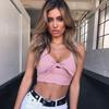 Seksowny krótki pasek z kokardą Y2K Tanks kamizelka dla kobiet lato bez rękawów elegancki Slim Fit krótkie podkoszulki damskie jednolity biurowy top damski Camis 24101