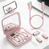 60W 3A 6-in-1 Typ-C TPE USB-C Schnellladekabel-Set mit Spiegel Tragbares Handy-Reise-Set