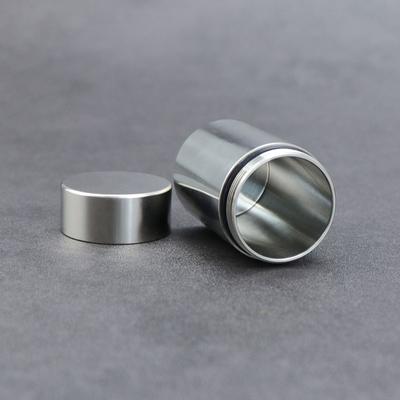 1 mini pastillero organizador, recipiente redondo de acero inoxidable para almacenar té, latas portátiles, recipientes herméticos para hierbas.