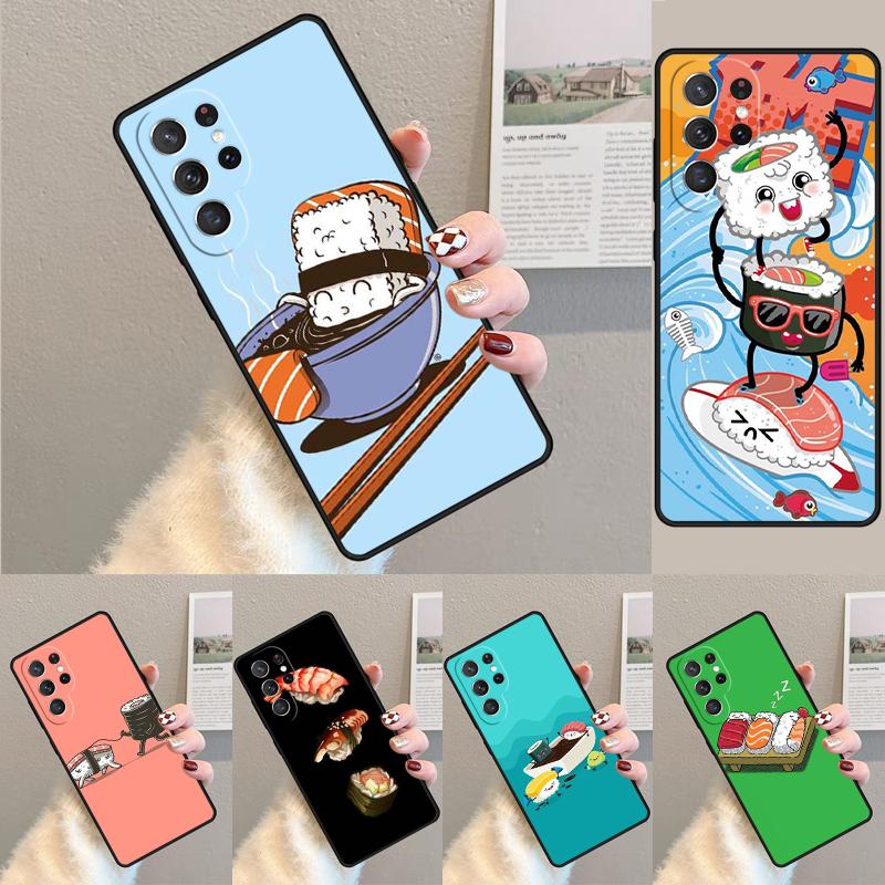 Japanese Cuisine Sushi Food Silicone Phone Case For Samsung Galaxy Note 10 Pro S26 S25 S24 S23 S22 S21 Plus S25Ultra Capa Cover