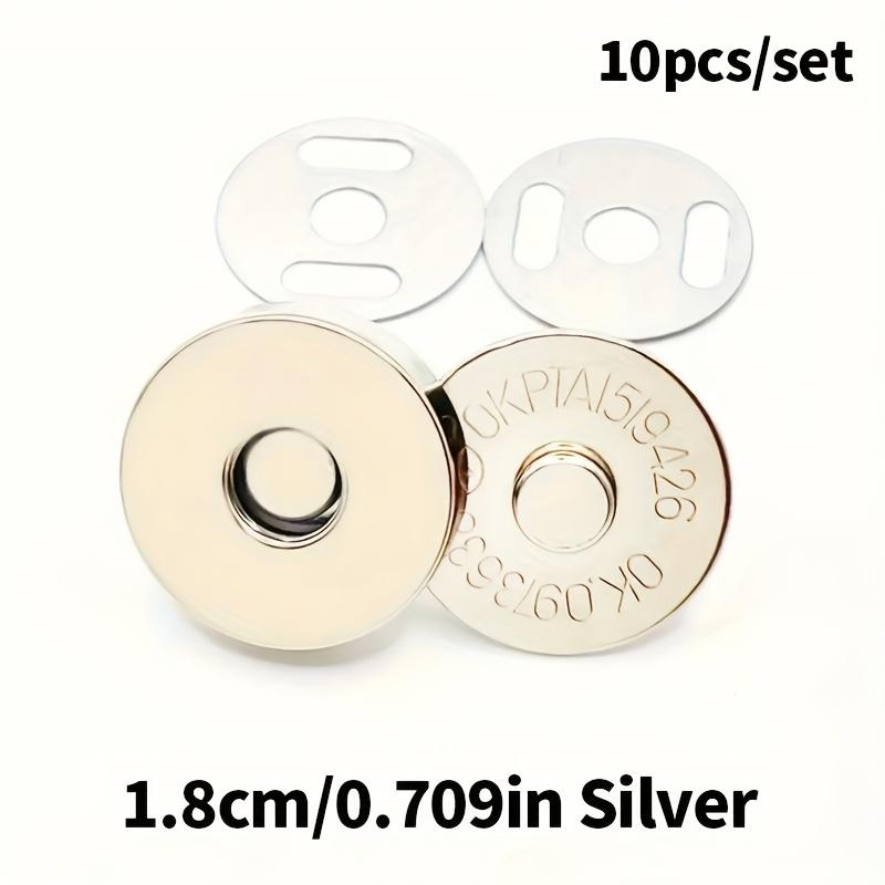 10SETS Round Magnetic Buckle, Metal Invisible Snap, Suitable for DIY Bags, Wallets, Handmade and Accessories - Seam-Free Hidden Magnetic Button