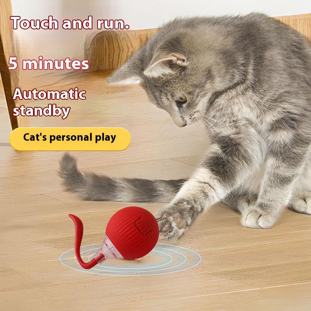 Interactive Cat Rolling Ball Super Drive Cat Rolling Balls Motion Activated Sensor Pet Kitten Teaser Game Toys