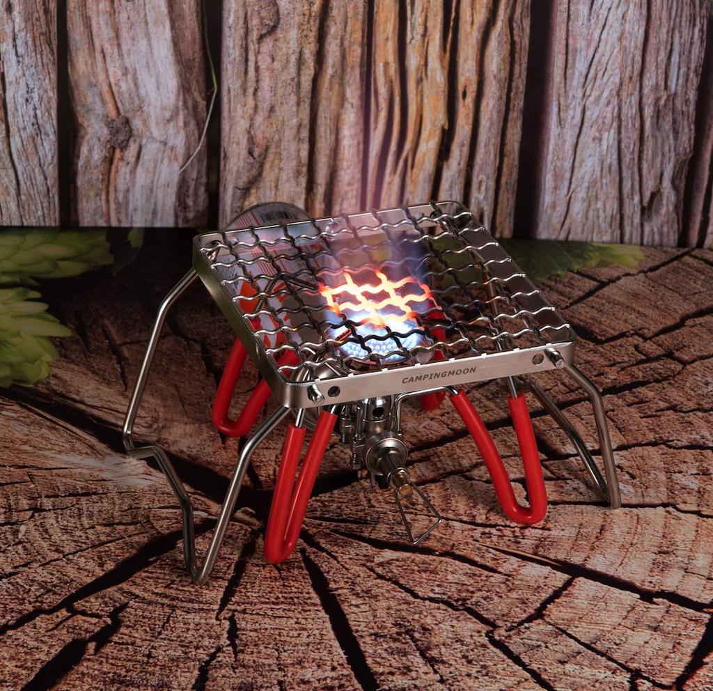 CAMPING MOON Extra Thick Wire Grill Stand Mini, 2-Level Height Adjustable, Stove Stand with Storage Bag, 160mm, MS-1011