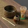 Japanese Matte Black Rough Pottery Matcha Tea Set