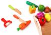 CARLORBO Wooden Pretend Play Toy, Fresh Vegetables & Fruits, Magnetic Food Set for Girls and Boys, Easy-to-Cut Wooden Toy