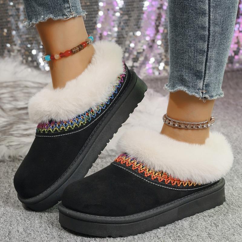 Autumn and winter new wool mouth foot cover low-top velvet cotton shoes women's cross-border large-size warm cloth thick-soled snow boots