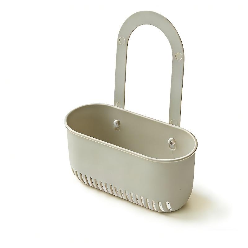 Hand-wash-free draining basket | Plastic Hanging Sink Drainer One-touch press Removable Suitable for kitchen and bathroom серый