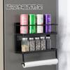 Multifunctional Japanese Folding Magnetic Refrigerator Side Shelf Multi-layer Storage Hanger Non-punching Wall-mounted Kitchen Rack
