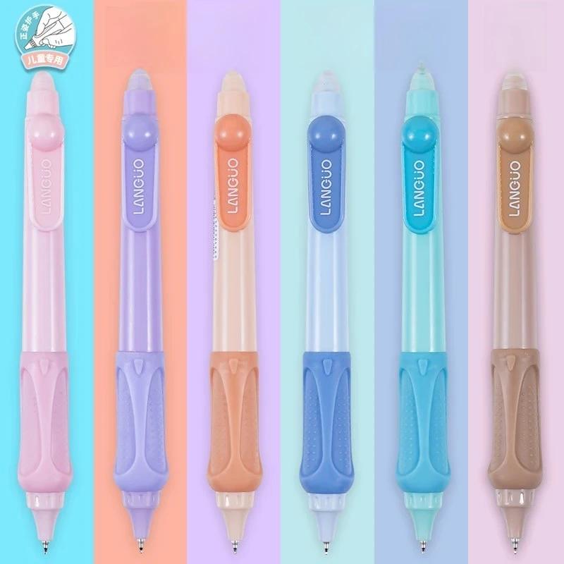 LANGUO ST Tip Retractable Gel Pen for Kids Ergonomic Grip Writing Friction Erasable Blue Black Ink Stationery School Supplies