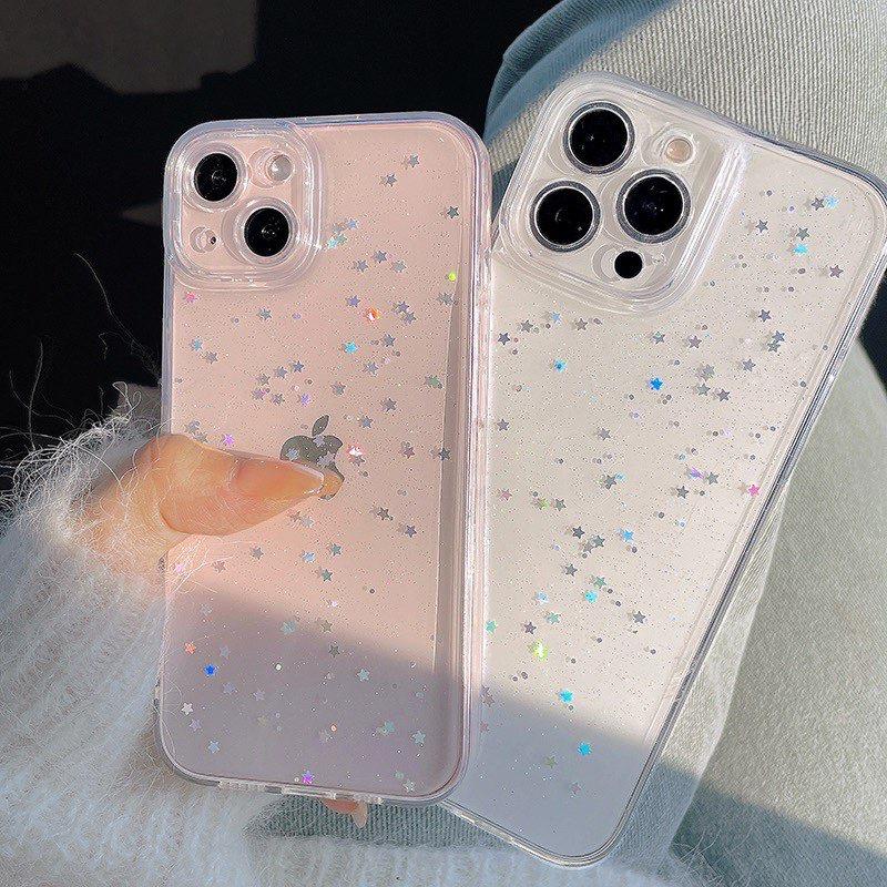 The Same Glitter Star Case Is Suitable for iPhone 17 Pro Max, Apple 16, 15 Transparent, 14 for Women, 13