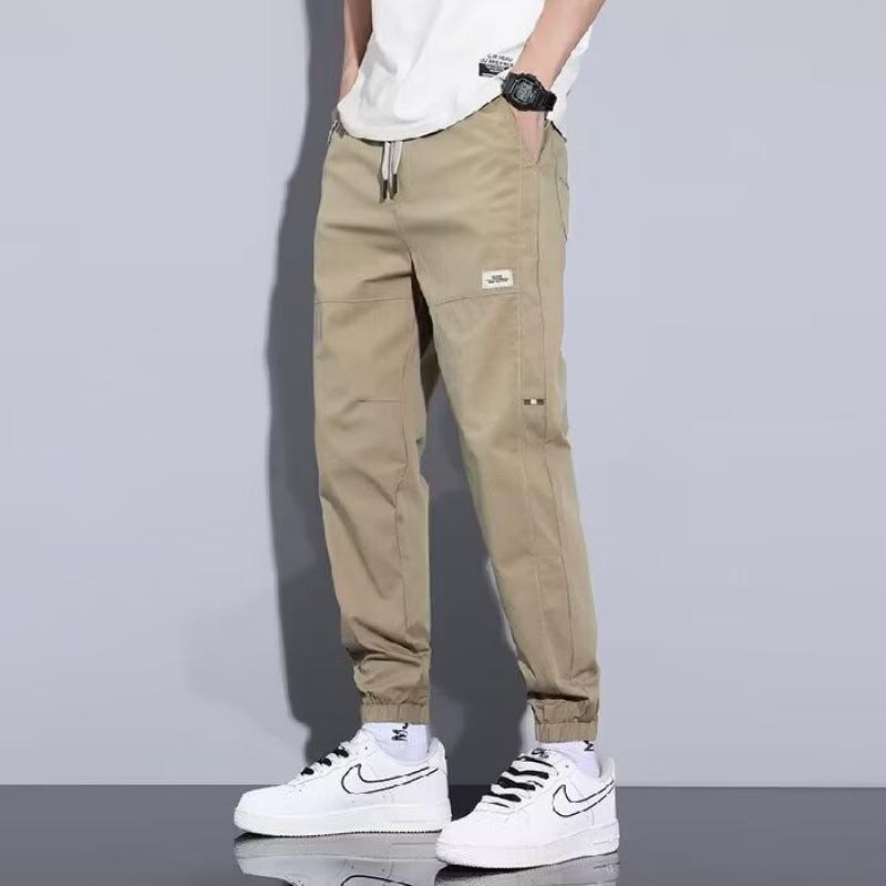 20264 Men's Korean Retro Work Pants - Spring/Autumn, Loose Straight Leg, Trendy Casual Joggers