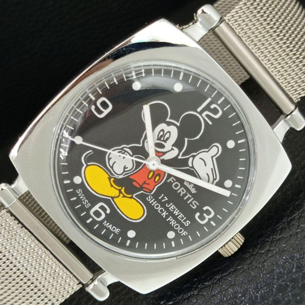 

REFURBISHED VINTAGE HAND-WINDING SWISS MENS BLACK COLOR DIAL WATCH a707297-1