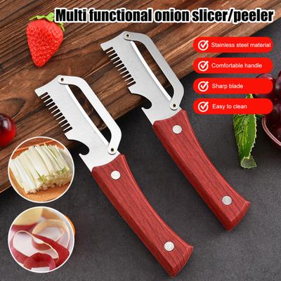 Vegetable Peeler with Wooden Handle Stainless Steel Blade Kitchen Tool Built-in Bottle Opener Peeler for Peeling And Slicing Vegetables