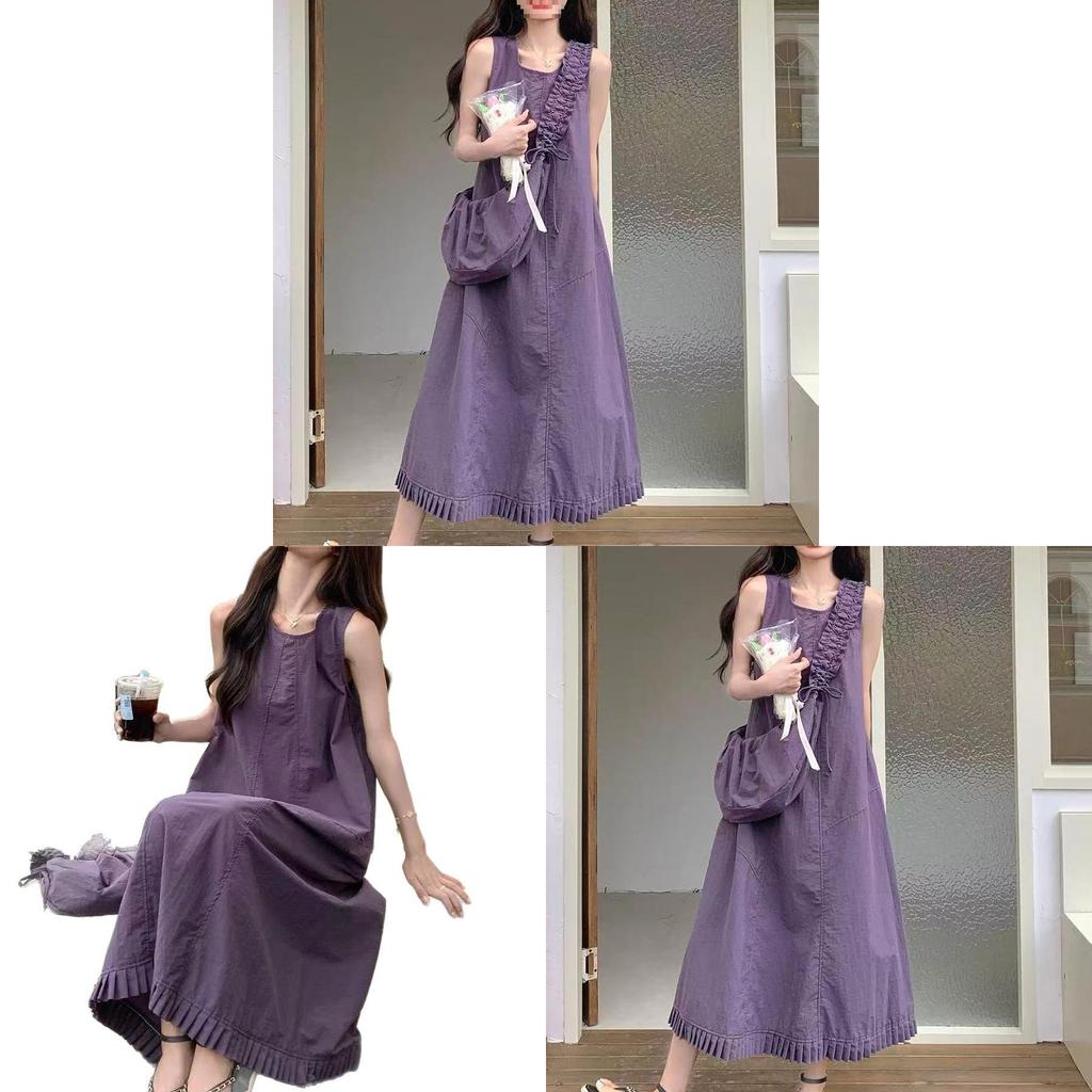 Korean Fashion Dress With Knitted Fabric And Hood For Casual And Travel Use