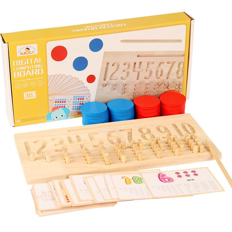 

Montessori Wooden Number Slot Stick Blind Writing Board For Kid Educational Play
