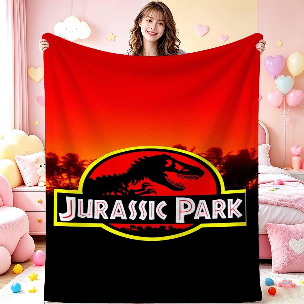Jurassic World Dominion Theme Printed Blanket Skinfriendly Soft Fleece Blanket For Outdoor Travel Home Party Decor Holiday Gift