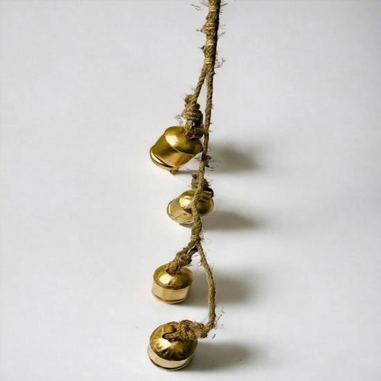 Set of 4 Harmony Cow Bells, Large Pet Neck Bell, Handmade Bell Set With Rope, Pet Accessories, Decorative Iron Bells, Christmas Gift