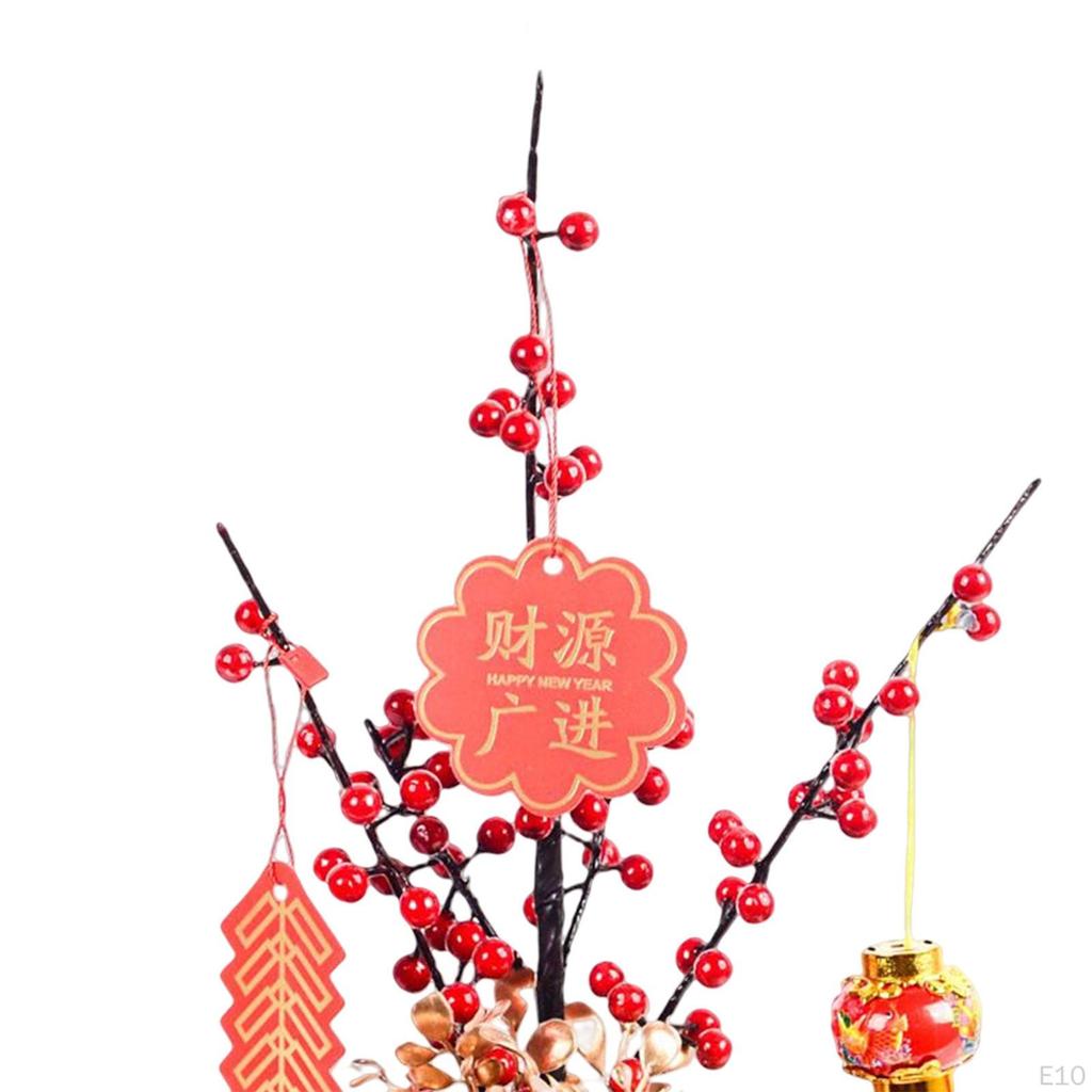 Artificial Potted Flower Bonsai Chinese Year Ornaments for Garden Dining Room