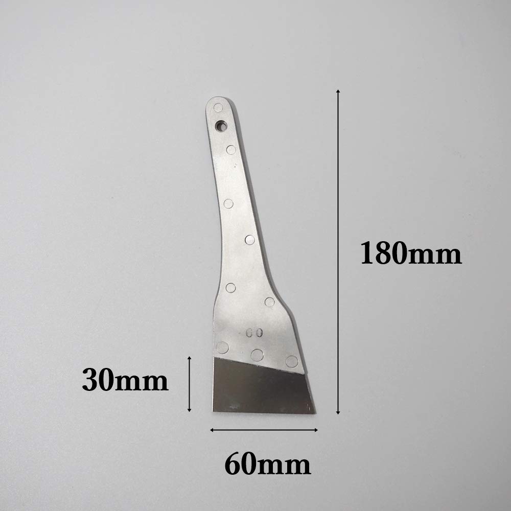 Aluminum Partially Putty Stainless Steel 60mm 1 Piece Handle, Wood-plated Spatula, Blade, Wide,