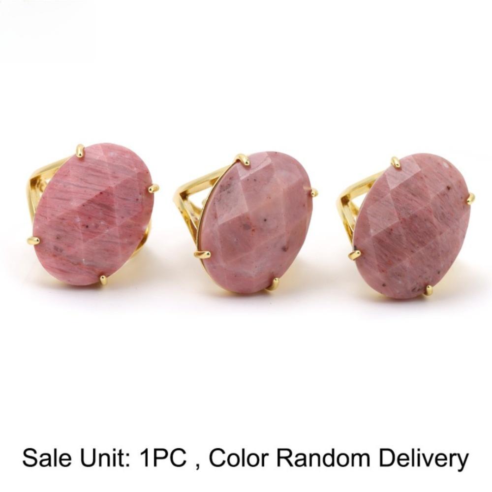 Simple Finger Rings Adjustable Open Rings Trend Ellipse Crystal Rings for Women
