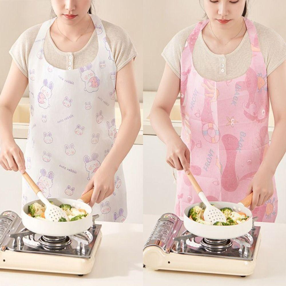 Single-Use Breathable Unisex Aprons Anti Fouling Thicken Hot Pot Restaurant Apron Oil-proof Rabbit Kitchen Apron Female Male