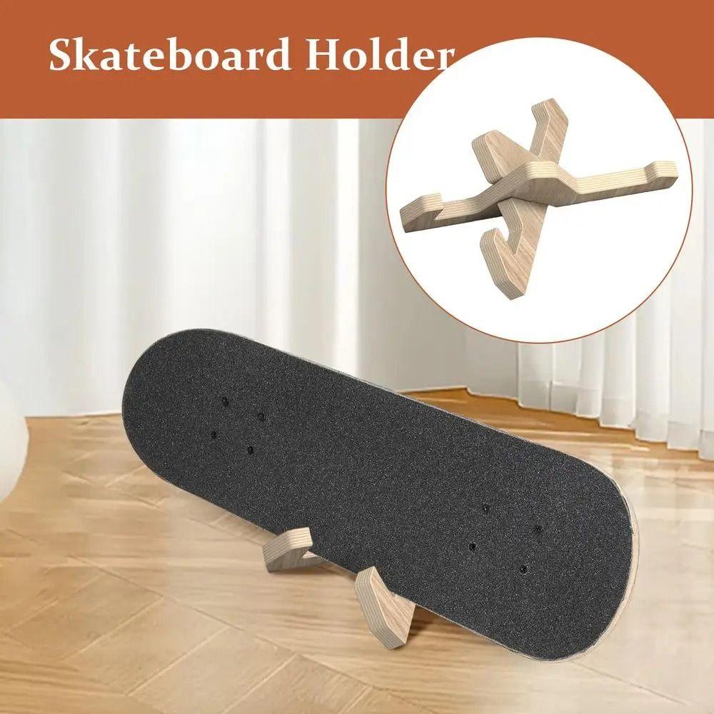 Stable Support Skateboard Stand Wooden Texture Wooden Skateboard Rack  Enthusiasts and Collectors