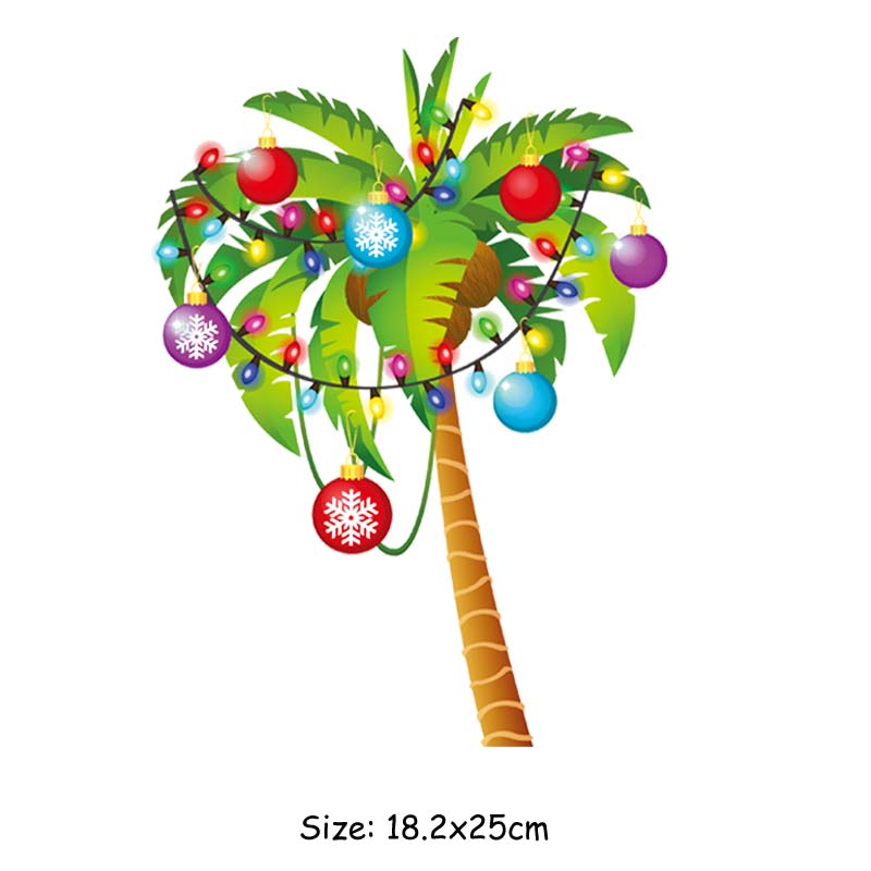 Holiday Palm Tree Patches For Clothing Heat Transfer Washable T-Shirt Jeans Decoration Diy New Fashion Stickers On Motorcycle