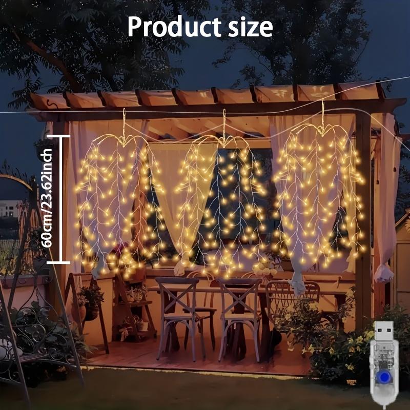 

Led Copper Wire Firework Lights 3 in 1 Fairy String Lights 8 Modes Waterproof for Party Home Christmas Garden Outdoor Decoration