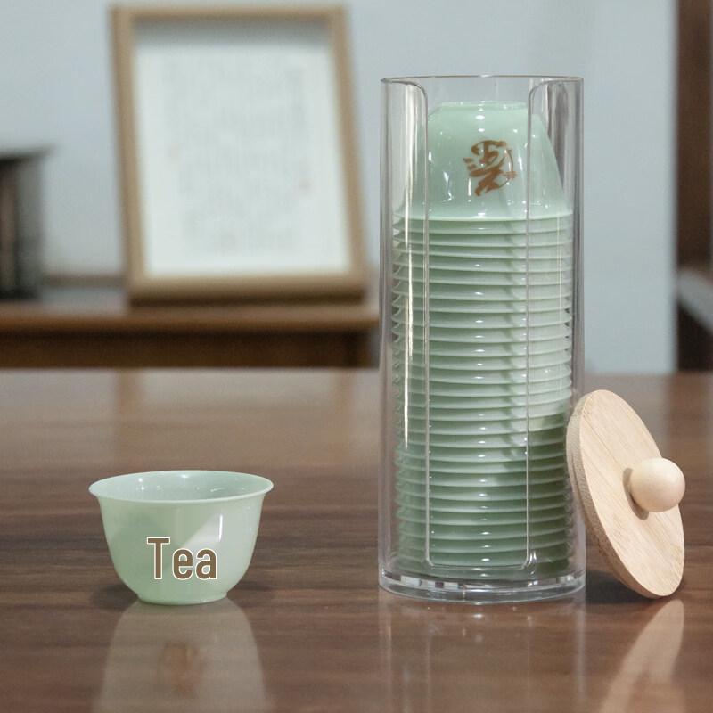 ZISIZ Emerald Green Disposable Kung Fu Tea Cup Set