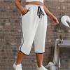 2025 Plus Size European & American Color Block Casual Capris - Summer Loose Fit