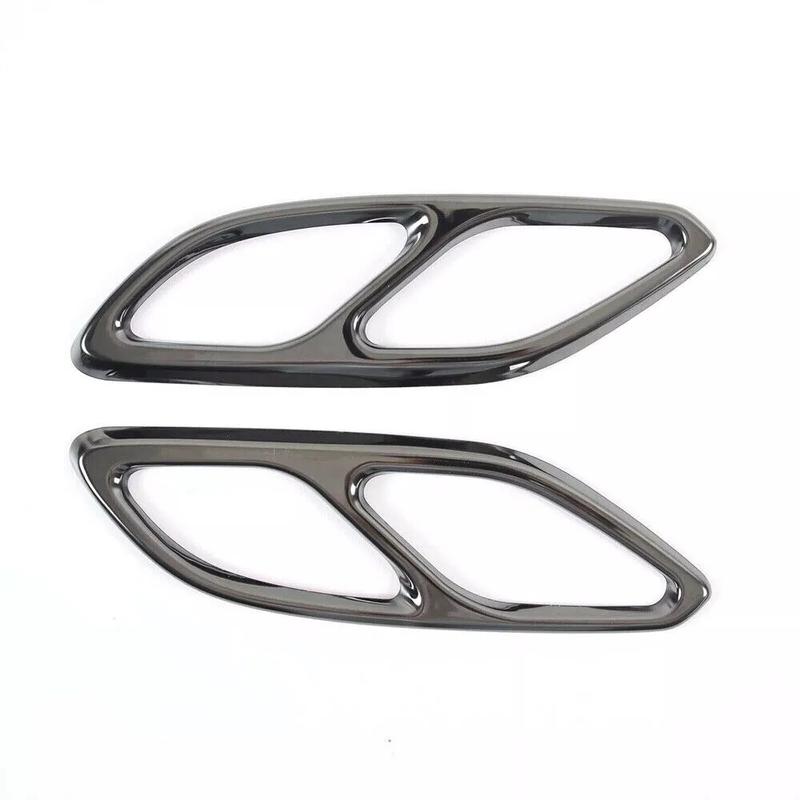 2Pcs/Sets Black / Silver Steel Exhaust Muffler Tail Pipe Trim For Mercedes Benz CLA Class C118 W118 2020-2022