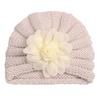 Autumn and winter new baby wool flower hat, children's warm flower pullover hat, baby hat