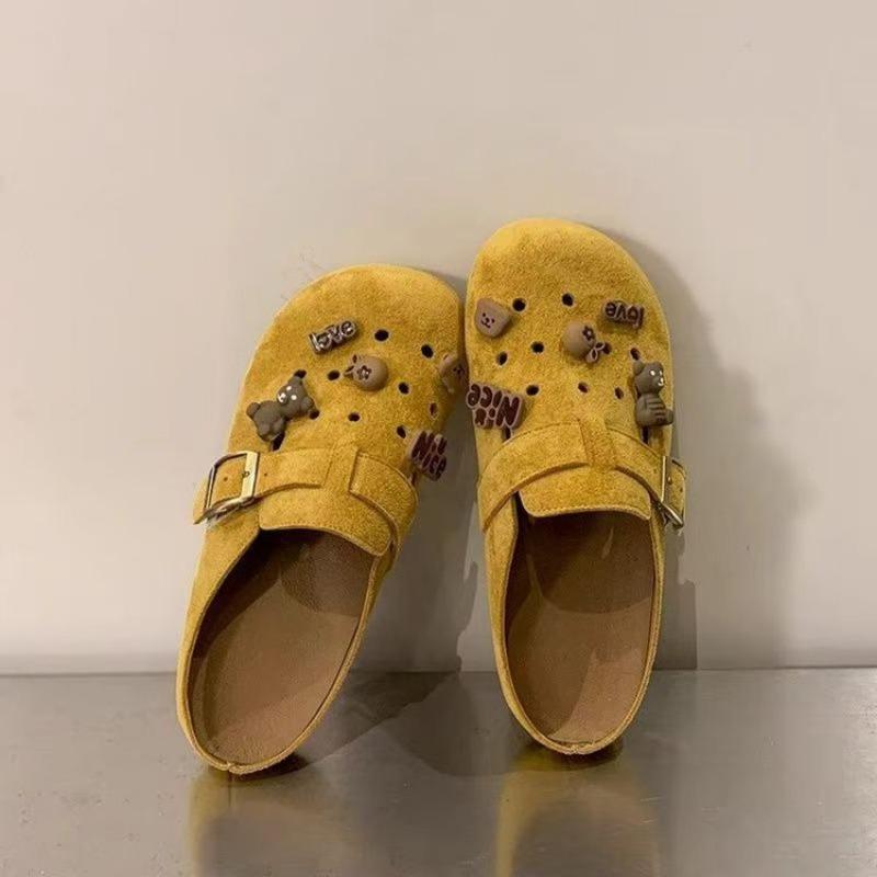 Zapatos Retro de Suela Gruesa de Dibujos Animados Lindos Ropa de Exterior Primavera y Verano Nuevas Zapatillas Casuales con Agujeros para Pedales