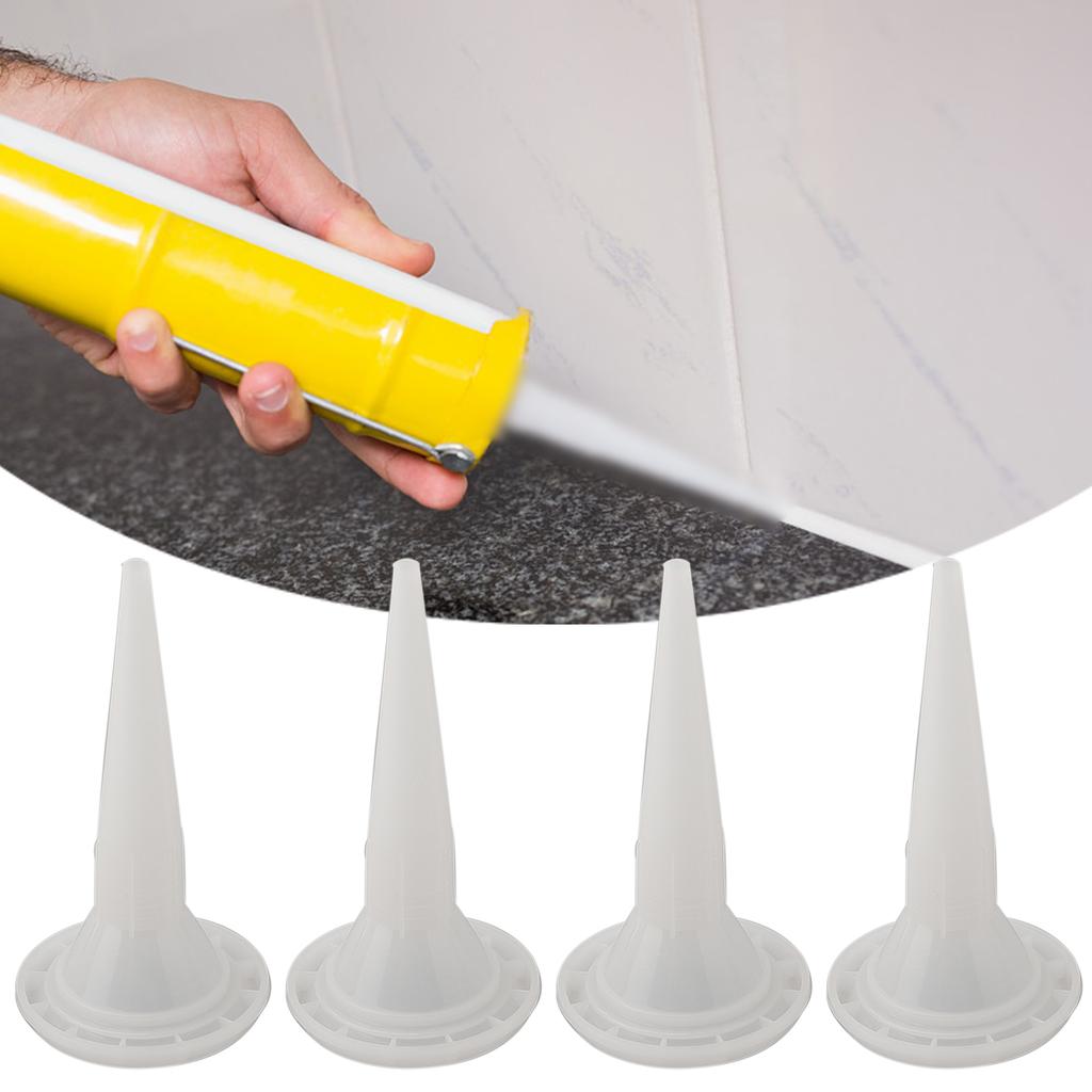 Home Improvement Caulking Nozzle Plastic White 2pcs
