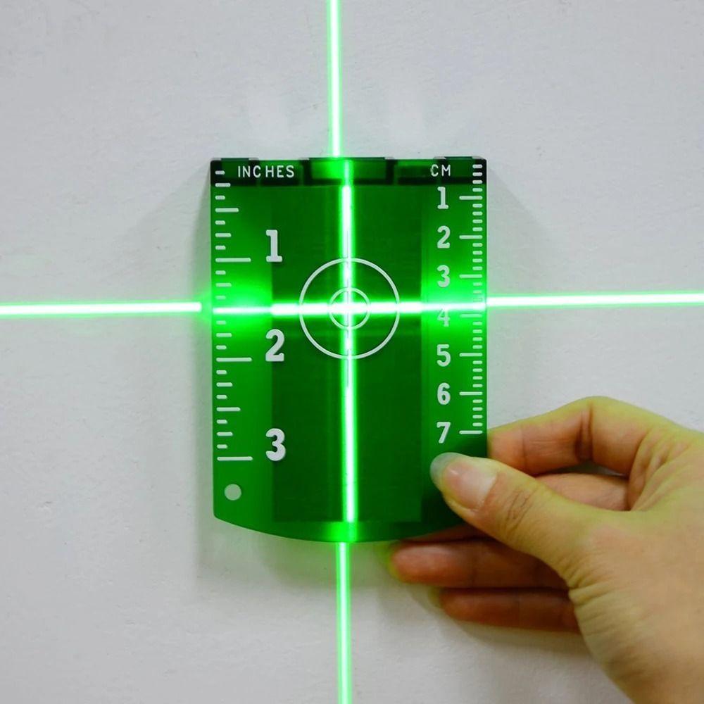 2Pcs Double Scale Laser Level Target Board Red/Green Magnetic Target Plate Measuring Tool