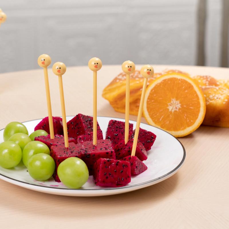10Pcs Cute Mini Toothpicks Cartoon Kids Food Picks Plastic Fruit Forks Bento Decorative Tableware Food Picks Dessert Fork