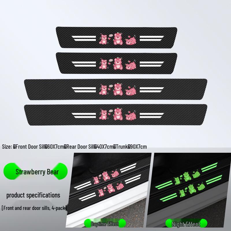 Compatible Door Sill Trim and Protective Anti-Stepping Stickers for Haval H6, M6, H9, Big Dog, First Love, and F7 - Glow-in-the-Dark Option Available.