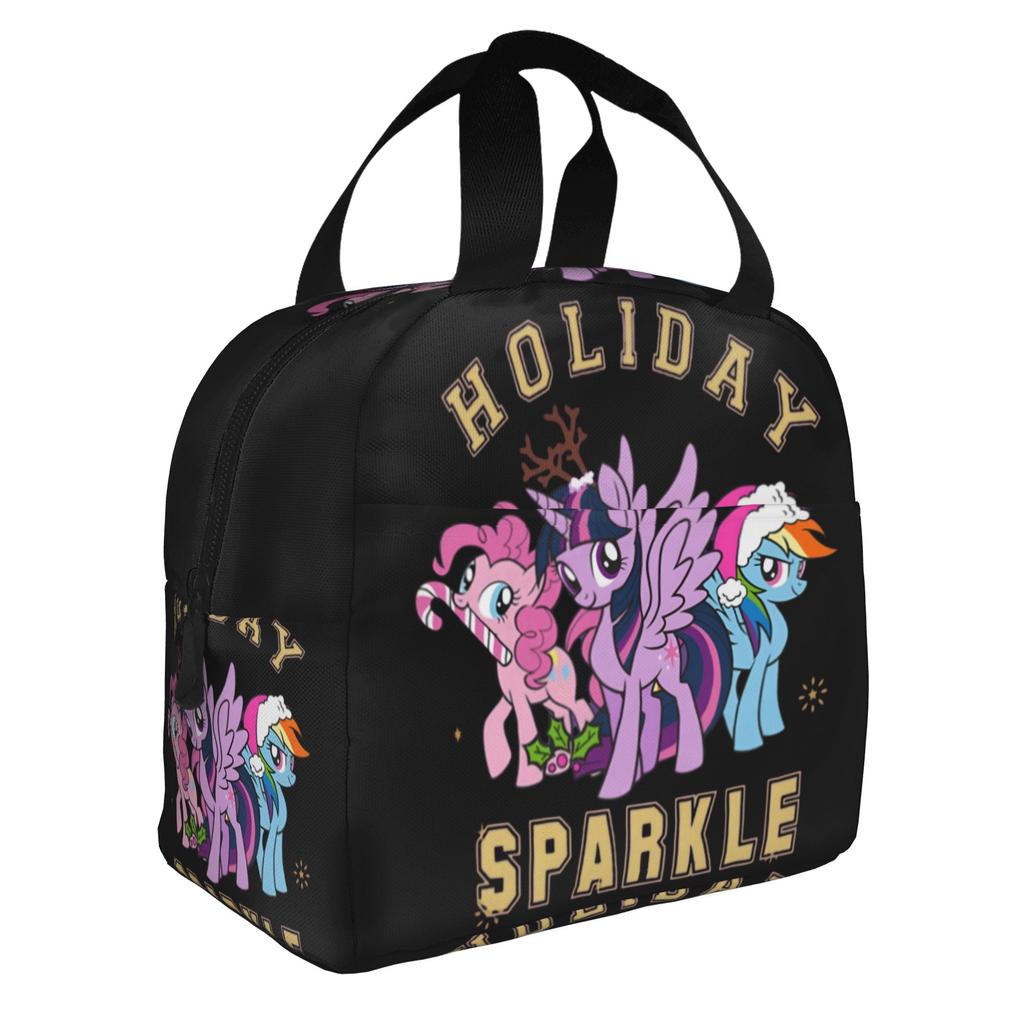 Custom Littles Ponyed Insulated Lunch Bag for Work School Twilight Sparkle Leakproof Thermal Cooler Lunch Box Men Women