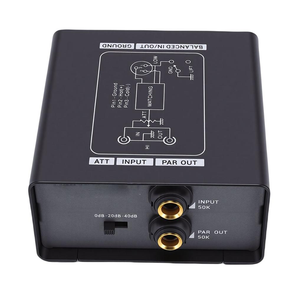 2 Channel Hum Eliminator 3 Level Gain Adjustment Ground Loop Noise Isolator for Conference Mic Sound System Mixer