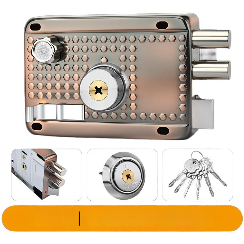 Cross Key Mortise Door Lock For SURFACE Mounted Suitable for Indoor Outdoor Use 12x8.5x7.2cm Iron Zinc Copper Heads
