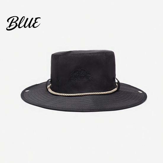 Unisex Foldable Summer Hat Wide Brim Bucket Hat  UV Protection Sun Waterproof Quick Dry Fishing Adjustable Windproof Cap with Wind Lanyard &