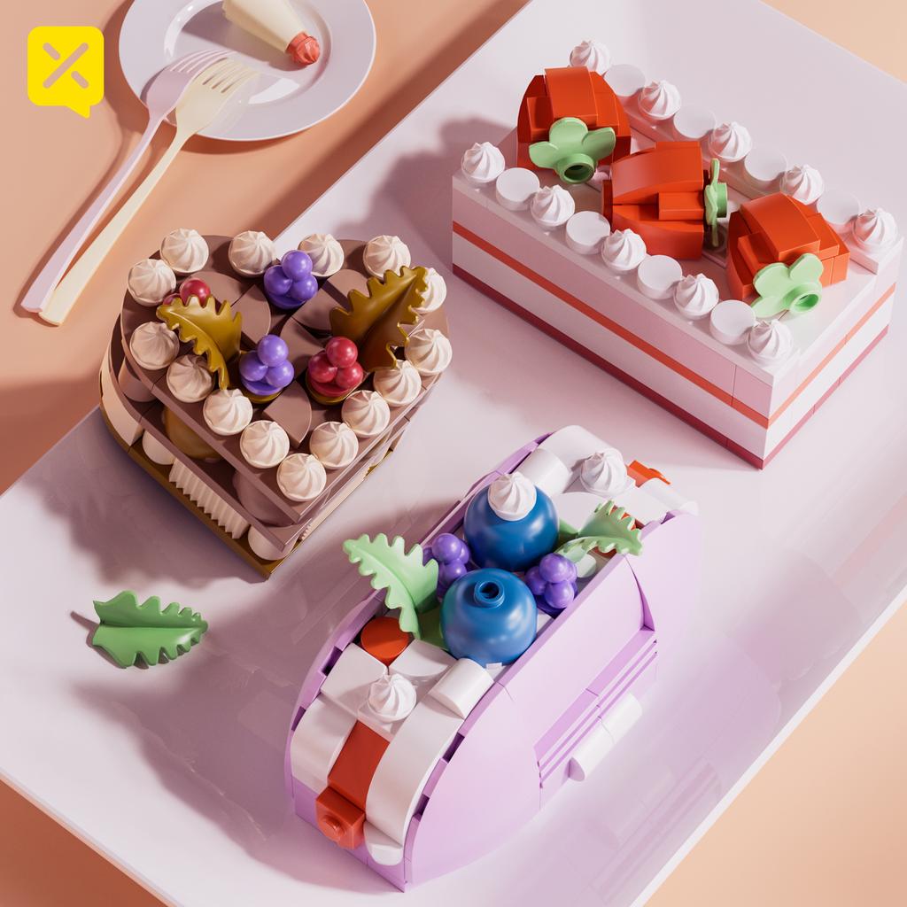 ToylinX Cake Blocks Toys 12 Types Plastic Cute Dessert Toys Model Building Blocks Girls Birthday Gift For Boys Girls and Friends