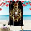 Königliches Emblem Design Strandtuch Strand Strandtuch für Urlaubsfotos Schwimmen Handtuch für Außenpool schnelltrocknendes Badetuch Reise- und Urlaubstücher