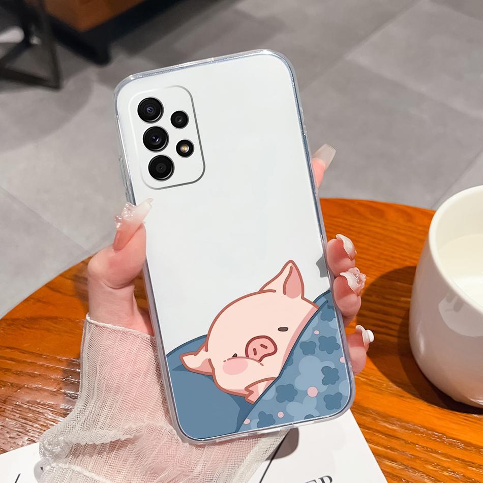 Flower Case For Samsung Galaxy A52 Phone Cover For Samsung A 52 Cases Soft Transparent Silicone Christmas Elk deer Back Covers