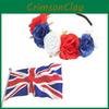 Red White Blue Flower Crown Headband For Queens Jubilee Festivities